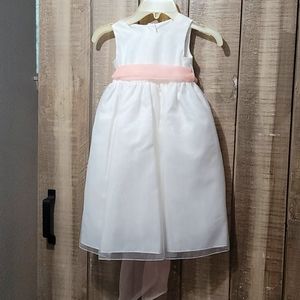 Flower girl/ first communion dress 3t ivory and pink, toddler dress